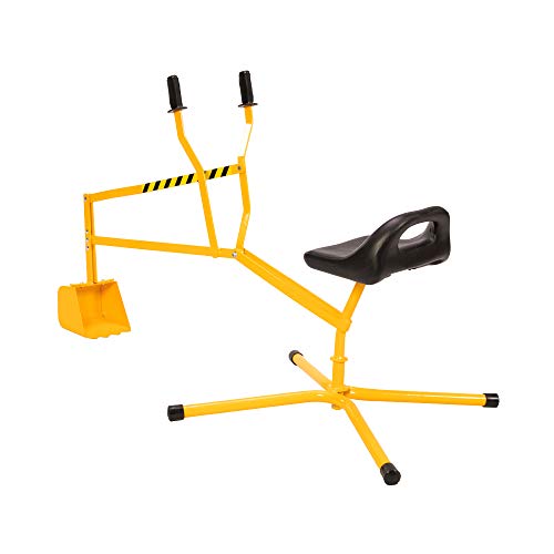 Fat Brain Toys Crane Digger - Metal Sandbox Excavator with Seat for Ages 3+