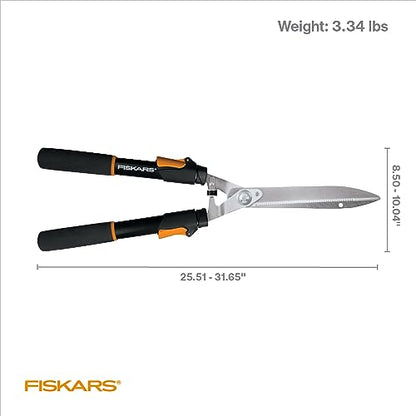 Fiskars 25"-33" Power-Lever Extendable Garden Hedge Shears, 10” Blades - style: 25-33" Power-Lever