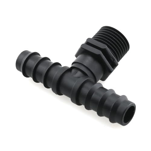 HJGarden 6PCS 1/2 Inch Black Plastic Socket Tee Plug Irrigation Insert Direct Pipe Fitting Suitable for Agricultural Watering Systems