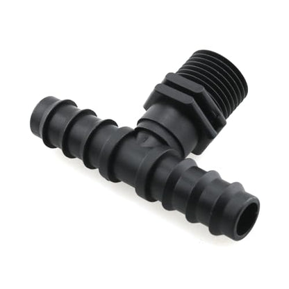 HJGarden 6PCS 1/2 Inch Black Plastic Socket Tee Plug Irrigation Insert Direct Pipe Fitting Suitable for Agricultural Watering Systems