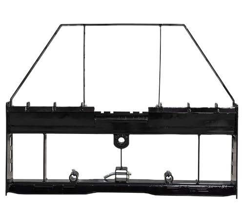 Mytee Products Skid Steer Hay Fork Frame Attachment - 47" Quick Attach Fork Frame with 49" Bale Spear & 17" Stabilizer Spears, 4,000 lbs WLL for Tractors & Loaders