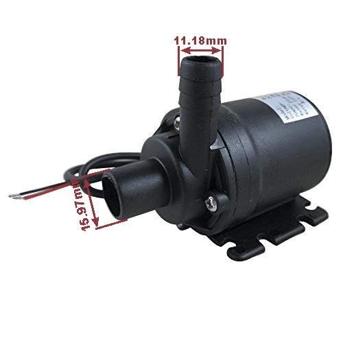 ZAOJIAO Brushless Centrifugal Submersible Water Pump 800L/H 210GPH 5M/16ft for Fountain Pool Solar Circulation System Water Circulation System (DC 12V) - size: DC 12V, 0.46 inch Outlet