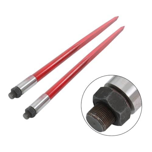 Suitable for 2 Pcs 49'' Hay Bale Spear 4500lb Capacity Quick Attach Replacement for Skid Steer Tractor Lift