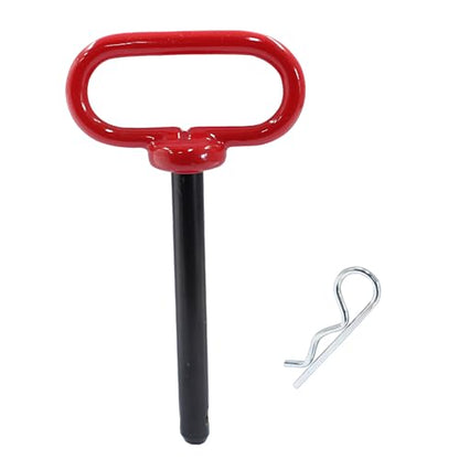 Bonsicoky Tractor Towing Hitch Pin and Clip, 1/2 x 4 Inch Trailer Gate Pin for Towing Tractor, RV, Truck, Boat, Car - Red Handle - size: 1/2 x 4 Inch