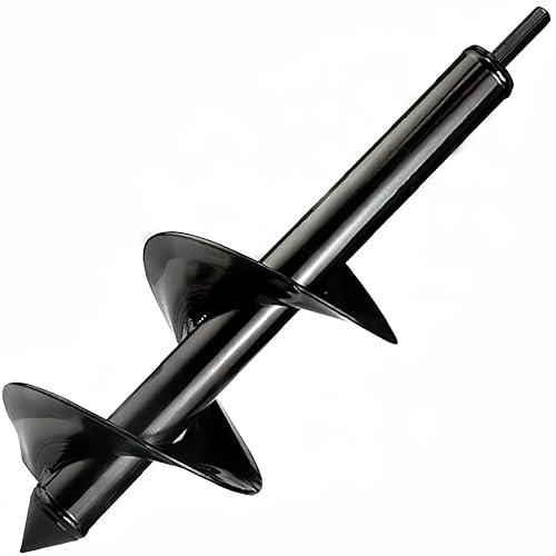 Heavy Duty Auger Drill Bit, 3X Faster Planting & Digging! Hex Shank Fits All 3/8" Drills ，Garden Bulb Planter, Ice Fishing & Fence Post Hole Digger ， Carbon Steel Blade