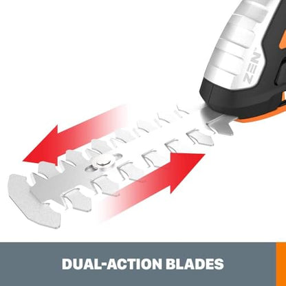 WORX Cordless Grass Shear & Shrub Trimmer, 20V 4" + 8" Bush Trimmer, WG801 - style: 8" 20V Shrubber Trimmer w/(1)2.0Ah Battery