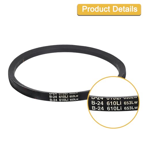 Uxcell 3 Pack B24 Classic Wrapped V-Belt, 27" Outside Circumference, Black Rubber Industrial V-Belt - size: B24