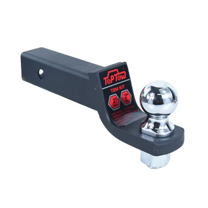 TOPTOW 2" Drop Trailer Hitch Ball Mount Kit with 2" Trailer Ball and 5/8" Hitch Pin, Fits 2" Hitch Receiver, Matte Black - size: 2" Drop with Ball and Lock