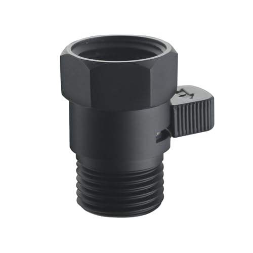 Shower Flow Control Valve, Shower Head Shut Off Valve Solid Brass Flow Pressure Regulator For Hand Shower G1/2, Matte Black