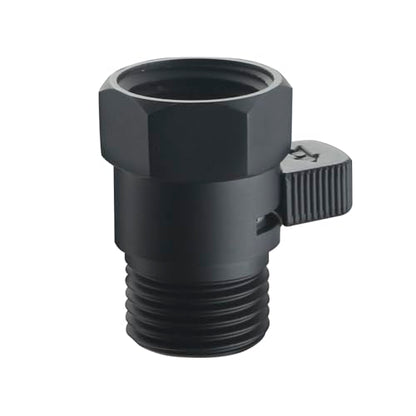Shower Flow Control Valve, Shower Head Shut Off Valve Solid Brass Flow Pressure Regulator For Hand Shower G1/2, Matte Black