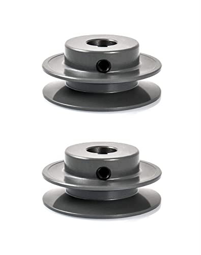 QWORK Single Groove Web Sheaves, 2-1/2"OD 5/8"Bore V-Belt Sheave for V-Belt, 2 Pack