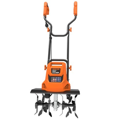 GARCARE 15A Electric Tiller Cultivator 18" Tiller for Gardening