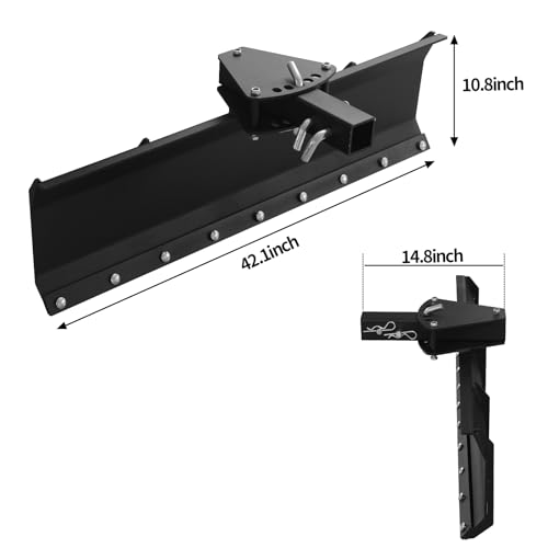 Rear Blade for Grading and Scraping, ATV/UTV Scrape Blade Implement, 2" Reciever Compatible Adjustable Angles, for Gravel, Landscaping, Snow and More