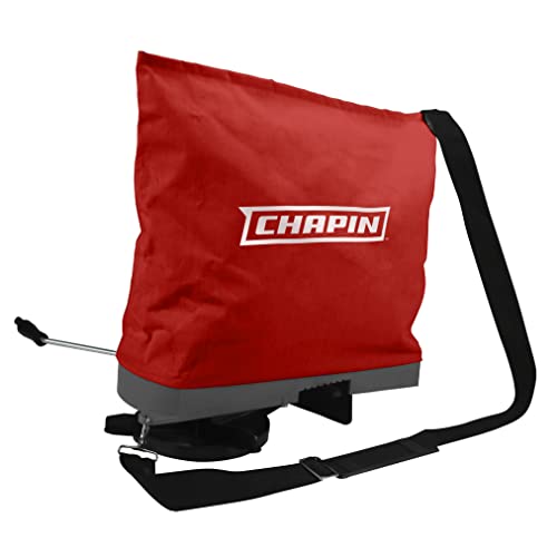 Chapin 84700A 25-Pound Professional Handheld Bag Seed spreader with Waterproof Bag, Enclosed Gears, Rear Baffle, Adjustable Shoulder Strap and Multiple Spread Options, Red - size: 1-Pack