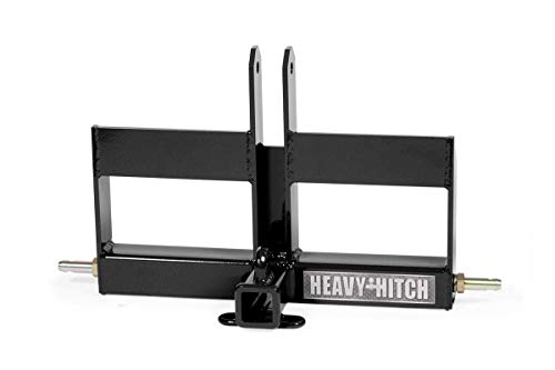 Category 1, 3 Point Hitch Receiver Drawbar with Offset Suitcase Weight Bracket - Black - color: Black