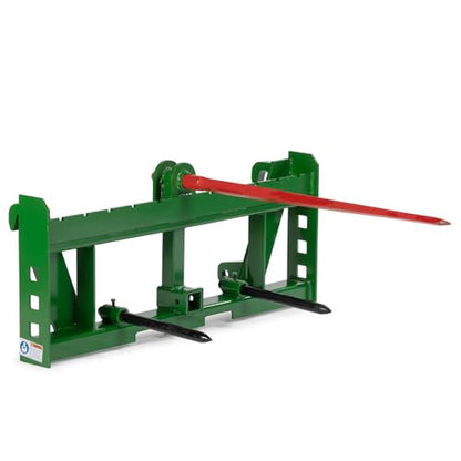 Titan Attachments Economy Series Global Euro Hay Frame Attachment with Hay Spear and Stabilizers Fits John Deere Tractors, Rated 4,000 LB (39" Main Spear + 17.5" Stabilizers) - style: 39" Main Spear + 17.5" Stabilizers