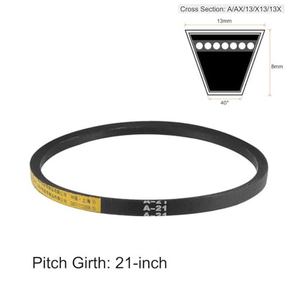 uxcell A21 Drive V-Belts 21" Lp, 13mm W, 8mm THK, JIS Standard 2pcs - size: 21"