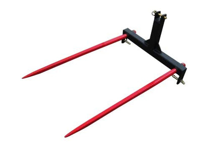 Category 1 Tractor 3 Point Attachment with 2 x 43" Hay Bale Spear, Convertible to Category 2