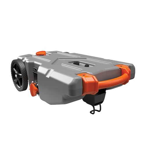 Camco Rhino 28-Gallon Camper/RV Tote Tank - Features Large Heavy-Duty No-Flat Wheels & Built-in Gate Valve - Removable Steel Tow Adapter, 3’ Sewer Hose & More RV Accessories (39004) - size: 28 Gallon, style: Heavy Duty (2 Wheel)