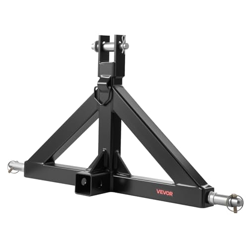 VEVOR 3 Point Hitch Receiver with 2 in Receiver, 3pt Quick Hitch Attachment, 3,000 lbs Capacity, Heavy Duty Tractor Tow Drawbar Adapter, Compatible with Kubota, Mahindra, John Deere, Massey Ferguson - size: ‎25.98 "Lx 17.52 "H, style: No Towing Ball