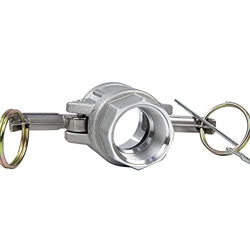 2 pcs Aluminum Camlock (1" part D) Cam & Groove Hose Fittings, cam Lock Fittings Female Coupler x Female NPT Thread cam Lock Fittings camlock Coupling (1'') - size: 1 Inch