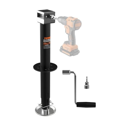 5000lbs A-Frame Trailer Jack,30" Lift 20-24V Cordless Drill Compatible with Adjustable Drop Leg for RV Trailer, Horse Trailers, Utility Trailers