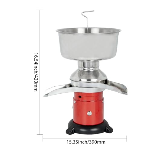 40W Electric Milk Cream Separator 60L/H High Efficiency Centrifugal Milk Skimmer 304 Stainless Steel Goat Cow Milk Separator with 5L Bowl 10500RPM for Home Dairy Farm (Round Base) - color: Round Base