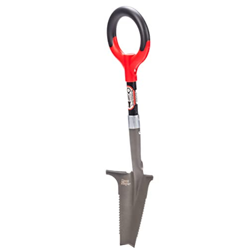 Root Slayer 22411 Mini Digger Garden Shovel, Serrated Blade, Red - color: Red, size: Small