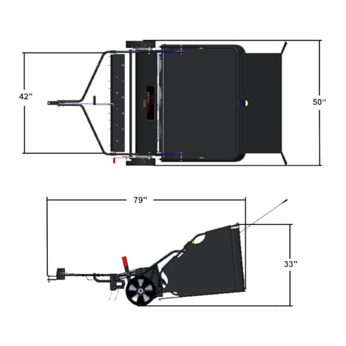 Brinly 42" Tow-Behind Combo Lawn Sweeper with Dethatcher and Hamper Windscreen - size: 42"