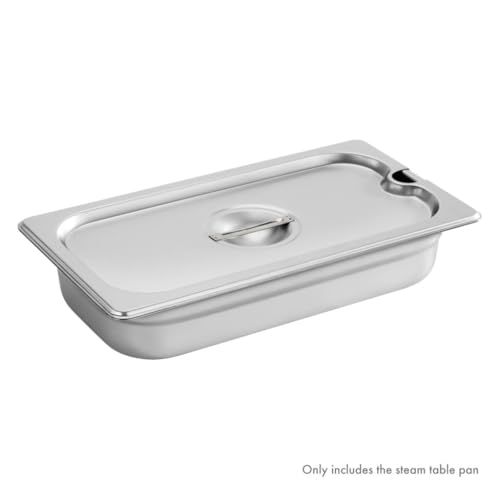 New Star Foodservice 1/3 Size Stainless Steel Steam Table Pan, 12.8 x 7.0 x 2.5 Inches, 18/8 Stainless Steel, 24 Gauge, NSF Certified (Set of 6) - size: 1/3, style: 2.5" Deep