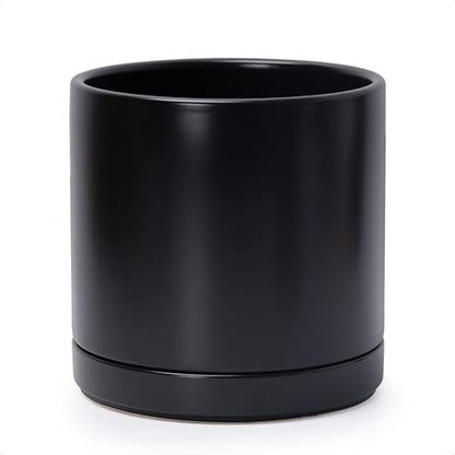 D'vine Dev 10 Inch Ceramic Planter Pot, Black, 94-O-E-2 - color: Black, size: Large