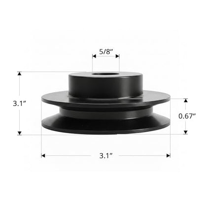 Single Groove V Belt Electric Motor Pulley, Cast Iron, 5/8 Inch Bore, Cast Iron
