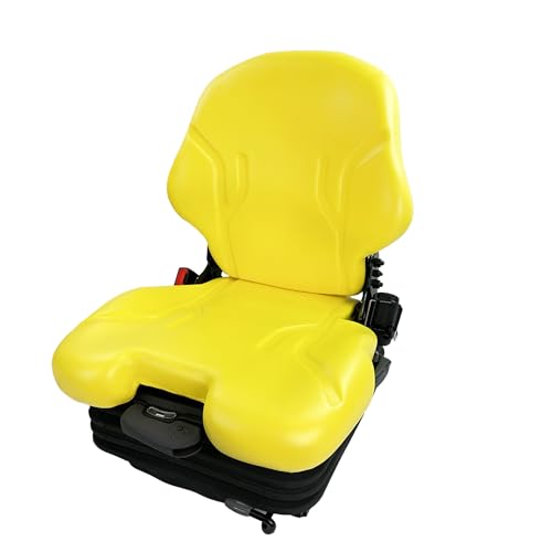 E-AS69YL Universal Yellow Suspension Seat for John Deere Equipment (Tractor, Mower & More)