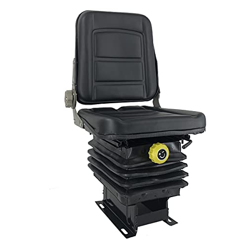 Suspension Seat Replacement Universal Adjustable Waterproof - Black - color: Black with Suspension