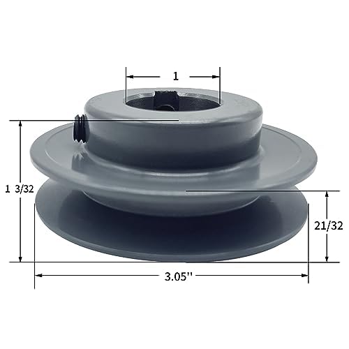 AK30-1 v Belt Pulley, 3.05 inch OD, 1 Inch Bore,Cast Iron Material, AK Single Groove Motor Pulley for "4L" or "A" or "3L" Belts - size: 3.05 inch OD, 1 Inch Bore, style: 1 Groove