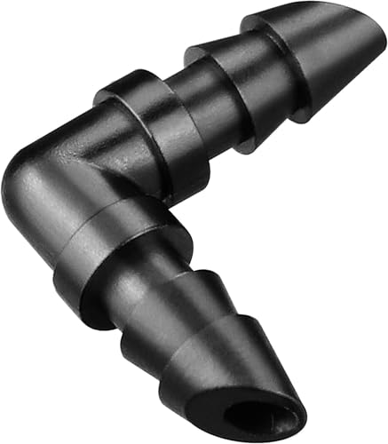 70 Pack 1/4" Drip Irrigation Elbow Fittings：1/4'' Drip Line Double Barbed 90 Degree Elbow Connectors for 1/4 Inch Irrigation Tubing Plastic Micro Fittings for Garden Drip Systems - size: 1/4" Elbow-70P