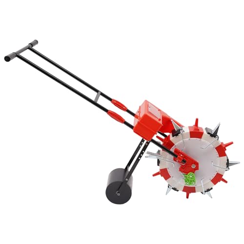 Manual Seeder, Hand Push Seeders Floor Standing Seeder Planter Adjustable Seeders Portable Manual Planter Hand Powered Planters Single Port Planters w/6 Nozzles for Mountains Hills Orchards(6 Nozzles) - style: 6 Nozzles