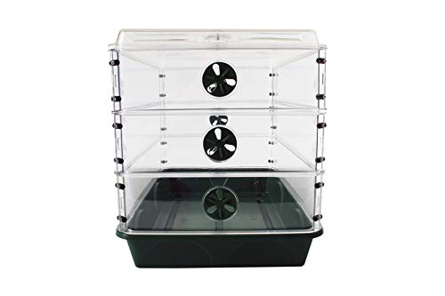EarlyGrow 95457 24" x 15" x 16.75" Domed Propagator, Green, 3 Side Extenders and Locking Clip Set - size: 3 Side Extenders and Locking Clip Set