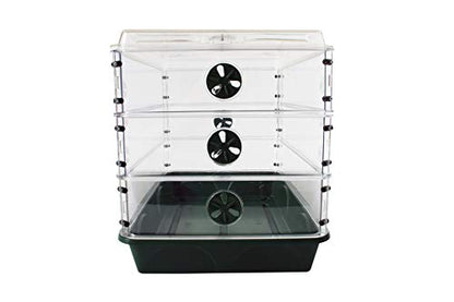 EarlyGrow 95457 24" x 15" x 16.75" Domed Propagator, Green, 3 Side Extenders and Locking Clip Set - size: 3 Side Extenders and Locking Clip Set