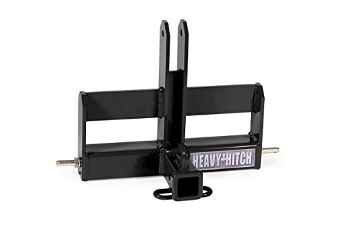 Category 0, 3 Point Hitch Receiver Drawbar with Suitcase Weight Bracket - Black - color: Black