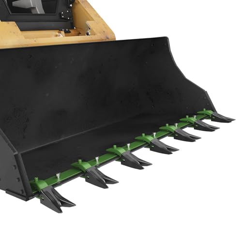 Garvee Heavy Duty 49 in Bucket Tooth Bar Designed for Sub-Compact Tractors, No Drilling Required, Fits 1/2 in or Smaller Bucket Cutting Edges, Durable Green Finish - size: 49''