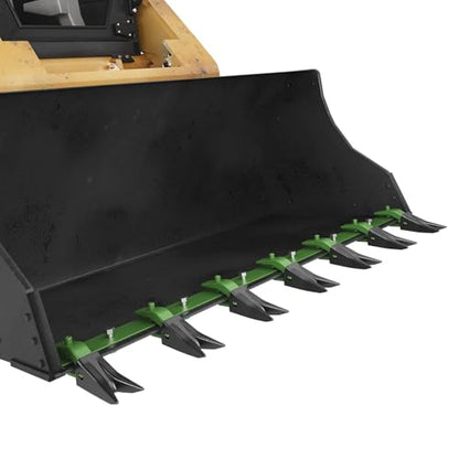 Garvee Heavy Duty 49 in Bucket Tooth Bar Designed for Sub-Compact Tractors, No Drilling Required, Fits 1/2 in or Smaller Bucket Cutting Edges, Durable Green Finish - size: 49''