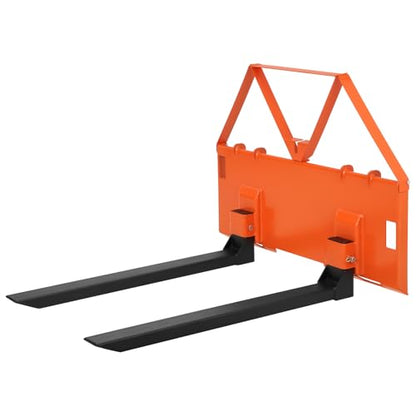 46" Heavy Duty Tractor Pallet Fork Attachment, 3,200 Lb Capacity Quick Attach Forks with 2" Receiver Hitch, Steel Loader Forks for Skid Steer and Tractor, Farm Warehouse Material Handling