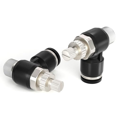 TAILONZ 1/4" x 1/8" NPT SL-1/4-N1 Elbow Flow Control Valve 3pcs - size: 1/4"OD1/8"NPT
