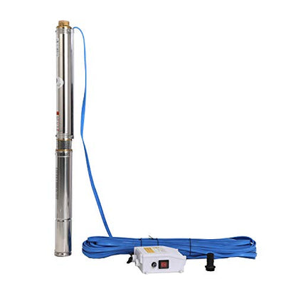 Submersible Pumps 2.5" OD Pipe 110V/60HZ 0.37KW 0.5HP Stainless Steel 1" Outlet Submersible Bore Pump Deep Well Pump with Control Box for Farm Irrigation - size: 110V/60Hz 0.37KW 0.5HP 1"