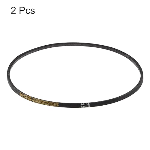 HARFINGTON 2Pcs M-35 Rubber V Belt Drive Transmission Belt 35" Pitch Girth 10mm Width 5.5mm Height JIS Standard Industrial Power Belt for Machinery Mower - size: 35"