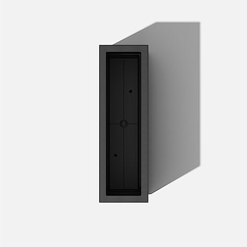Veradek Block Series Long Box Planter - Rectangular Outdoor Planter - color: Black, size: Medium