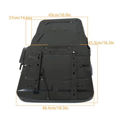 munirater Universal Fold Down Tractor Seat with Seatbelt and Slide