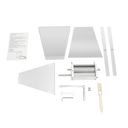 4L Malted Grain Mill - 2-Roller Stainless Steel Crusher, Heavy Duty Homebrew Grain Grinder, Adjustable Barley Crusher, Low Speed Drill Available, Manual Mill