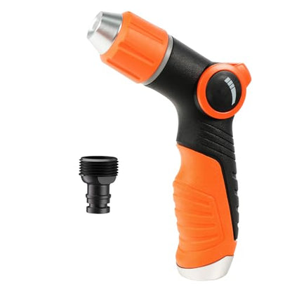 Besiter Garden Hose Nozzle Sprayer High Pressure Water Hose Nozzle with 4 Patterns with Adjustable Spray for Car Washing, Garden Watering, Patio Cleaning and Pets (Orange) - color: Lightorange